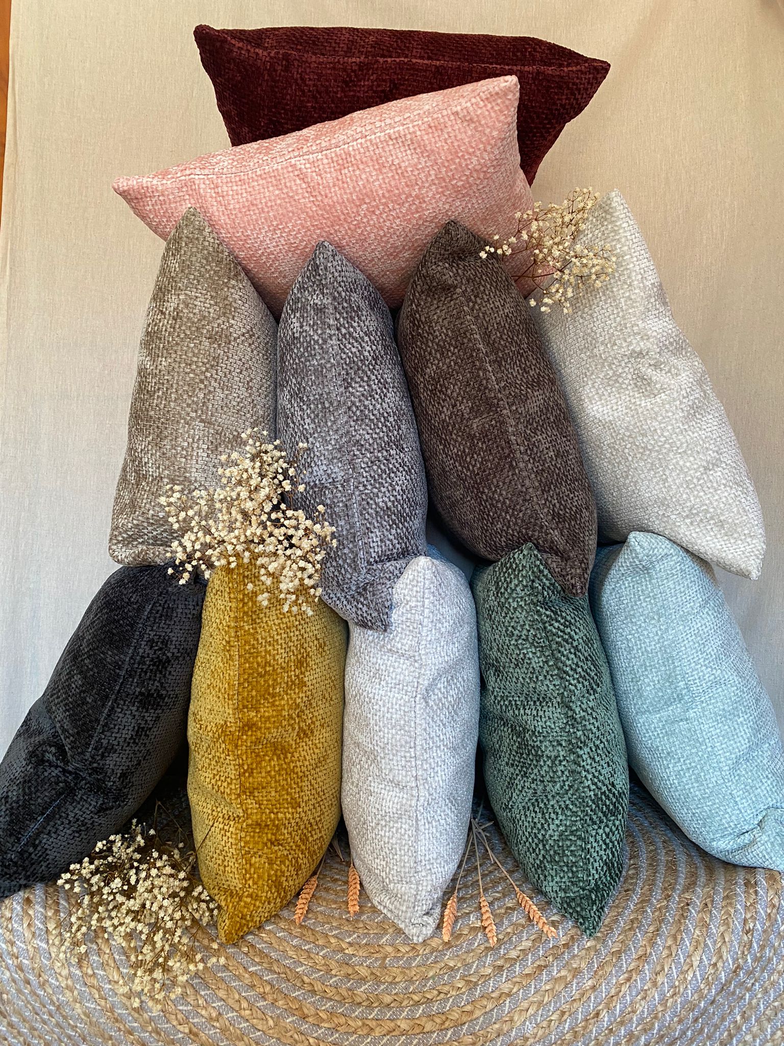 Fundas de cojines de chenilla super suave