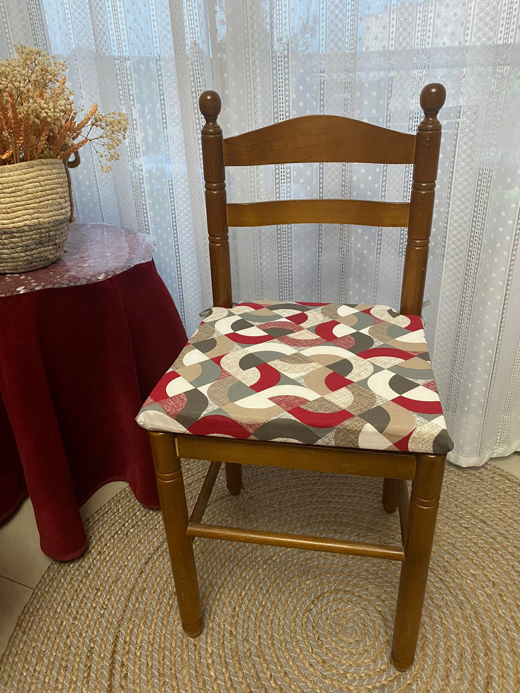 Asiento para silla de cocina con cintas , Fabricado en España